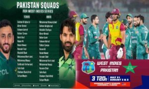 پاکستانی کرکٹ ٹیم کا ویسٹ انڈیز کے خلاف سیریز کے لیے اسکواڈ
