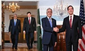 اسحاق ڈار امریکی محکمہ خارجہ میں ملاقات کے دوران