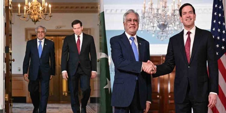 اسحاق ڈار امریکی محکمہ خارجہ میں ملاقات کے دوران