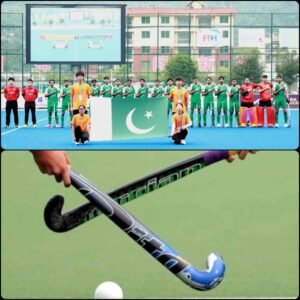انڈر 18 ہاکی فائنل میں پاکستان اور جاپان کے کھلاڑی ایکشن میں