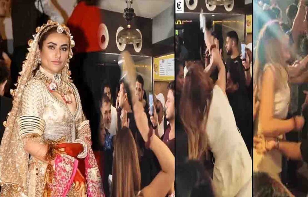 اداکارہ روچی گجر فلم پروڈیوسر کو چپل مار رہی ہیں