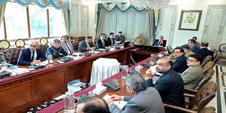 وزیراعظم شہباز شریف نجکاری پر اجلاس کی صدارت کرتے ہوئے