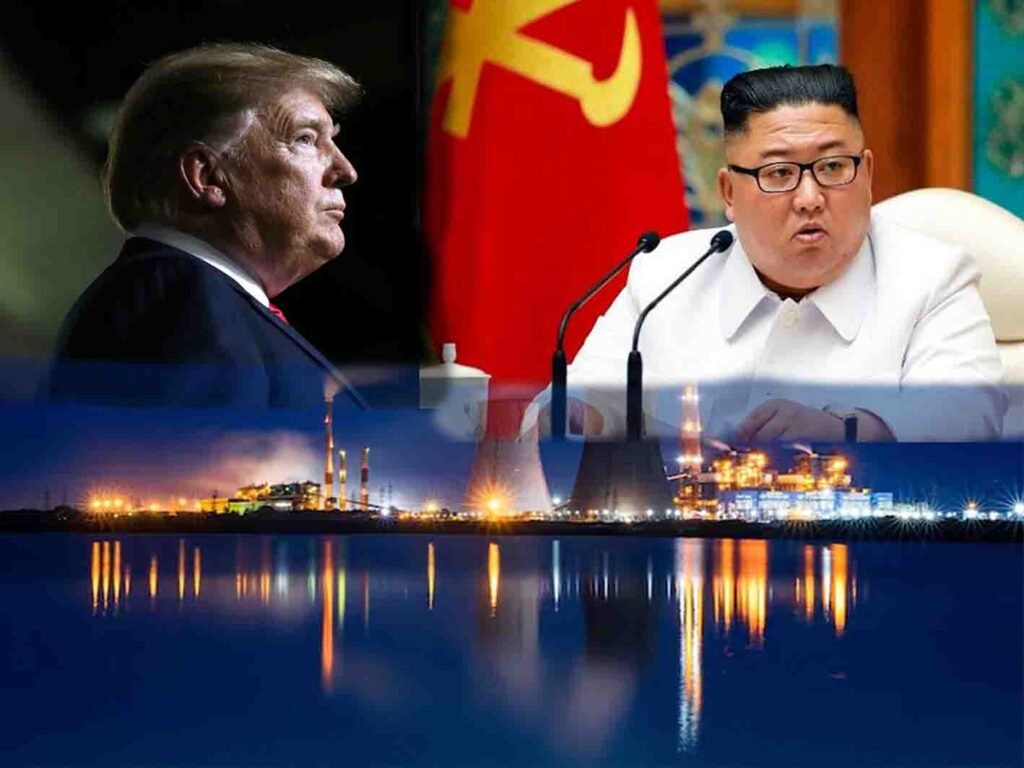 کم یو جانگ پریس کانفرنس کے دوران شمالی کوریا کی ایٹمی پالیسی کا دفاع کرتی ہوئی