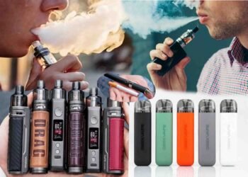 ویپنگ کرنے والا نوجوان، جس کے چہرے پر ذہنی دباؤ کے آثار نمایاں ہیں۔