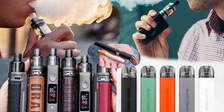 ویپنگ کرنے والا نوجوان، جس کے چہرے پر ذہنی دباؤ کے آثار نمایاں ہیں۔