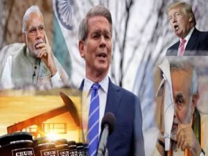 امریکی صدر ٹرمپ اور بھارتی وزیراعظم مودی تجارتی معاہدے کے موقع پر