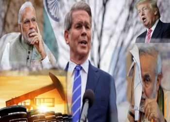 امریکی صدر ٹرمپ اور بھارتی وزیراعظم مودی تجارتی معاہدے کے موقع پر