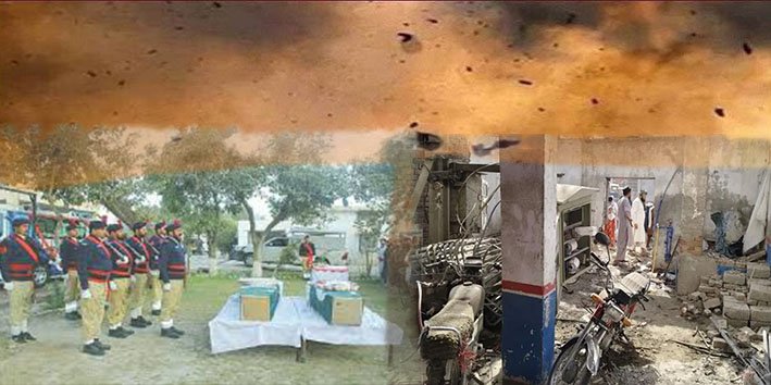پولیس چوکی فتح خیل پر حملے کے بعد بنوں میں سیکیورٹی اہلکاروں کی جوابی کارروائی کا منظر