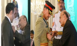 معرکہ حق کی تقریب میں سول و عسکری قیادت کو اعزازات سے نوازا جا رہا ہے