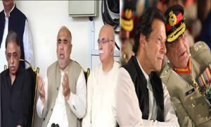 پی ٹی آئی رہنما اسد قیصر پریس کانفرنس میں سابق آرمی چیف جنرل قمر جاوید باجوہ کو ایکسٹینشن دینے پر قوم سے معافی مانگتے ہوئے