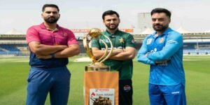 ٹرائی نیشن سیریز 2025 کی ٹرافی کی رونمائی، شارجہ میں تینوں ٹیموں کے کپتان شریک