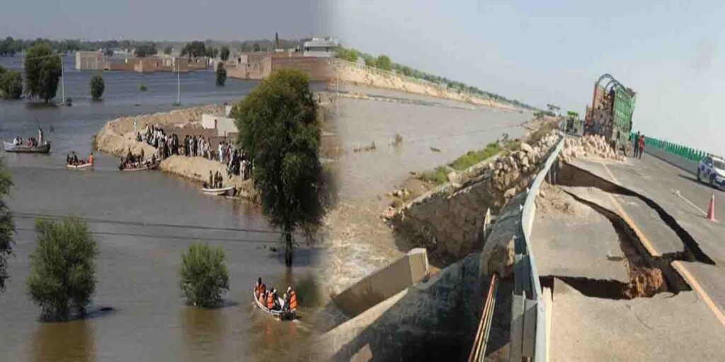 ملتان سیلاب کے باعث گیس پائپ لائن متاثر اور ایم 5 موٹر وے بند