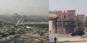 اسرائیل کا دوحا میں حملہ، دھماکے کے بعد متاثرہ علاقے کا منظر