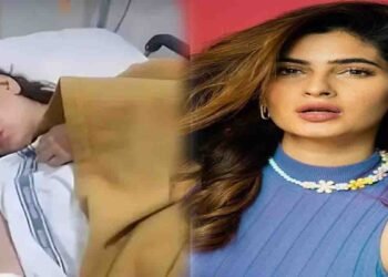 کرشمہ شرما ٹرین حادثہ کے بعد اسپتال میں تصویر