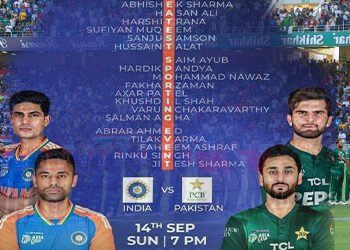 ایشیا کپ 2025 میں دبئی میں پاک بھارت پلیئنگ الیون