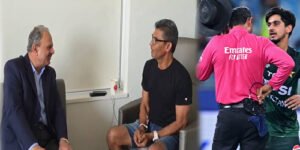 ایشیا کپ دبئی میچ کے دوران زخمی ہونے والے سری لنکن ایمپائر روچیرا پالی یگورگے اور پاکستانی ٹیم کا خیرسگالی جذبہ