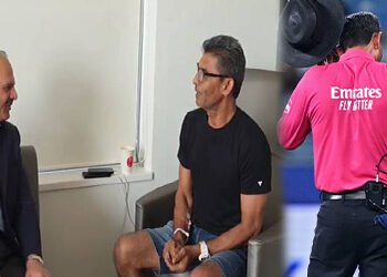 ایشیا کپ دبئی میچ کے دوران زخمی ہونے والے سری لنکن ایمپائر روچیرا پالی یگورگے اور پاکستانی ٹیم کا خیرسگالی جذبہ