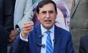 چیئرمین پی ٹی آئی بیرسٹر گوہر میڈیا سے گفتگو کرتے ہوئے اہم بیان دے رہے ہیں