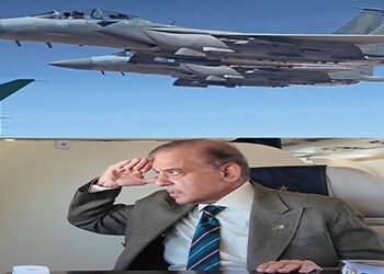 وزیراعظم شہباز شریف کا دورہ سعودی عرب پر ایف-15 طیاروں کے حصار میں شاندار استقبال