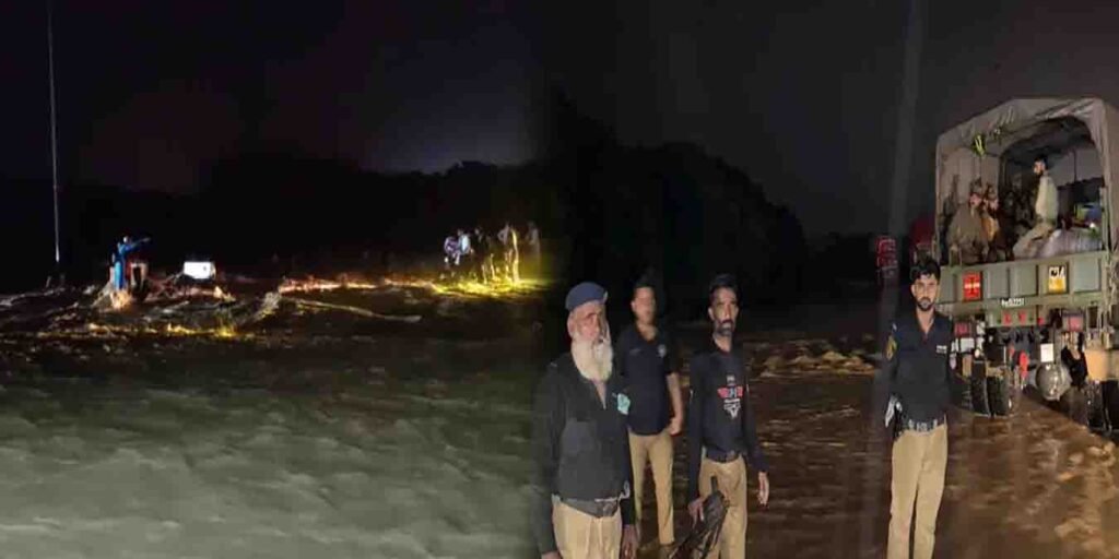 کراچی تھڈو ڈیم اوورفلو سے سیلابی صورتحال اور موٹروے بند