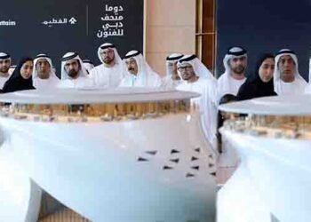 دبئی فلوٹنگ میوزیم کا پانی پر تیرتا ہوا ڈیزائن منظر