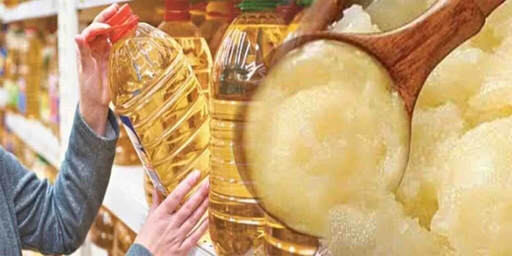 گھی اور آئل کی قیمتوں میں اضافہ سے متاثرہ پاکستانی مارکیٹ کی تصویر