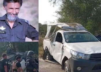 ہنگو حملہ میں شہید ایس پی اسد زبیر کی گاڑی جائے وقوعہ پر تباہ حالت میں