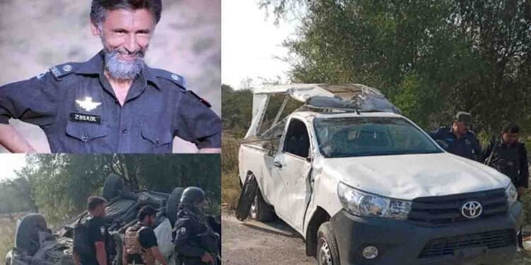 ہنگو حملہ میں شہید ایس پی اسد زبیر کی گاڑی جائے وقوعہ پر تباہ حالت میں