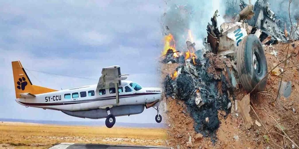 کینیا میں طیارہ کریش مقام، زمینی ملبے کا عکس