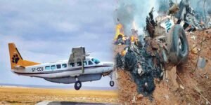 کینیا میں طیارہ کریش مقام، زمینی ملبے کا عکس