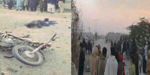 بنوں میں خودکش دھماکے کی جگہ غوڑا پل سورانی کا منظر