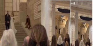 دلہن کی انٹری کے دوران خاتون کی غیر متوقع حرکت، ویڈیو وائرل ہونے کا منظر۔