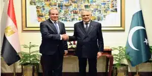 اسحاق ڈار کی مصری وزیرخارجہ کے ساتھ مشترکہ پریس کانفرنس