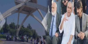 محسن نقوی قائداعظم یونیورسٹی میں پختون طلباء کے ساتھ رقص اتن کرتے ہوئے