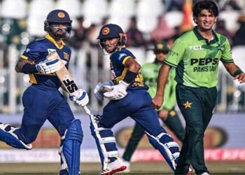 پاکستان سری لنکا تیسرا ون ڈے — بیٹنگ کے دوران سری لنکن کھلاڑی