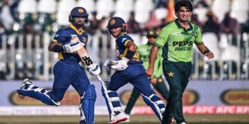 پاکستان سری لنکا تیسرا ون ڈے — بیٹنگ کے دوران سری لنکن کھلاڑی