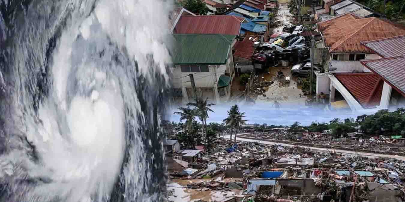 فلپائن میں طوفان فونگ وون کے باعث نقل مکانی کرتے لوگ
