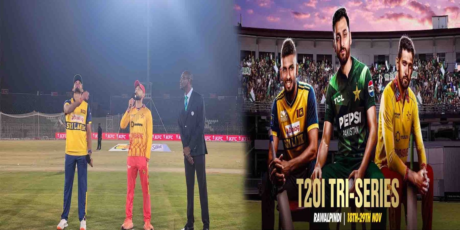 راولپنڈی سہ فریقی ٹی ٹوئنٹی زمبابوے بمقابلہ سری لنکا میچ منظر