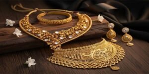 سونے کی قیمت میں کمی — سونے کے زیورات کا ڈسپلے