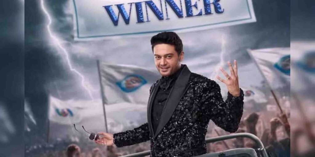 بگ باس 19 کے فاتح گورَو کھنّا ٹرافی کے ساتھ