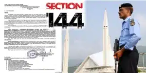 اسلام آباد میں دفعہ 144 نافذ