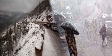 شدید سردی کی پیشگوئی کے بعد برفباری سے ڈھکے پہاڑوں کا منظر