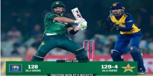 پہلے ٹی ٹوئنٹی میں پاکستان نے سری لنکا کو 6 وکٹوں سے شکست دے کر سیریز میں برتری حاصل کرلی