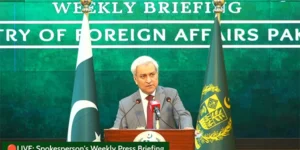 طاہر اندرابی ترجمان دفتر خارجہ کی پریس بریفنگ پاکستان یمن کے تنازع کے پُرامن حل کا حامی،