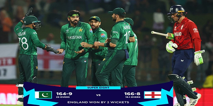 ٹی 20 ورلڈ کپ: سنسنی خیز مقابلے کے بعد 2 وکٹوں سے انگلینڈ نے پاکستان کو شکست دے دی