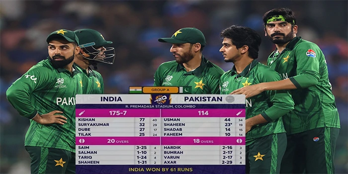 بھارت نے 61 رنز سے پاکستان کو شکست دے دی، ٹی ٹوئنٹی ورلڈ کپ میں بڑا اپ سیٹ