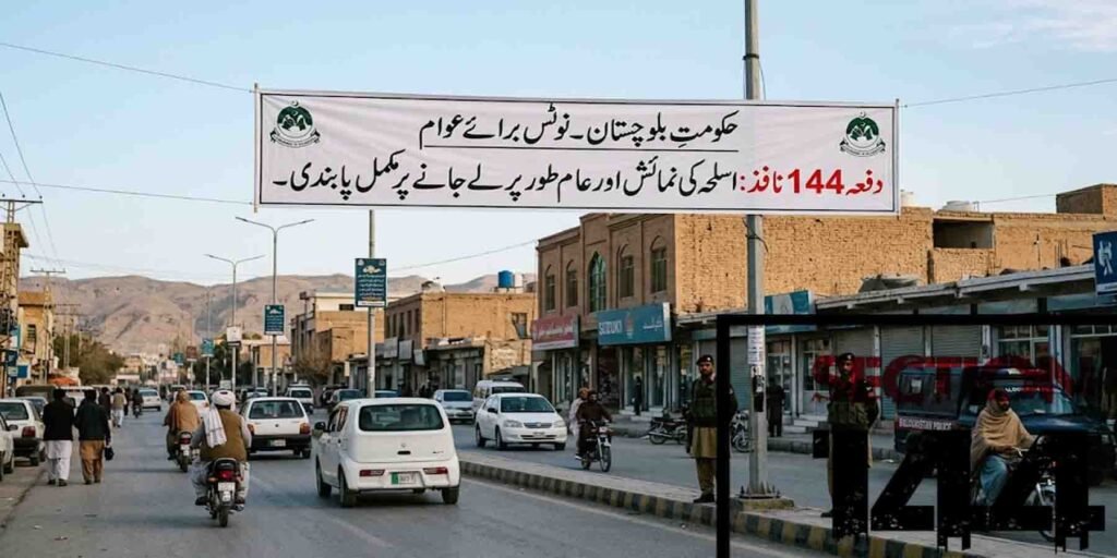 Balochistan section 144 gun ban security enforcement