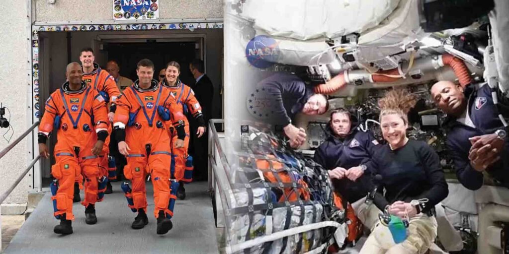 ناسا کا اورین اسپیس کرافٹ آرٹیمس 2 مشن کے دوران چاند کی طرف بڑھتے ہوئے