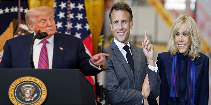 ٹرمپ کا فرانسیسی صدر میکرون اور اہلیہ پر طنز، نیٹو اتحاد پر بھی شدید تنقید