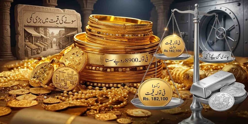 سونے کی قیمت میں بڑی کمی پاکستان آج